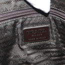 PRADA Hand Bag Nylon 2way Khaki Silver Auth bs33285-21