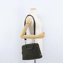 PRADA Hand Bag Nylon 2way Khaki Silver Auth bs33285-26