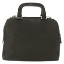 PRADA Hand Bag Nylon 2way Khaki Silver Auth bs33285-2