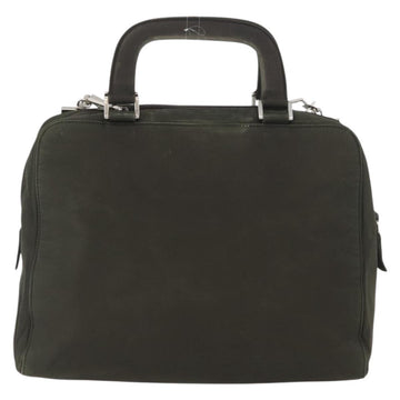PRADA Hand Bag Nylon 2way Khaki Silver Auth bs33285 - 0