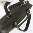 PRADA Hand Bag Nylon 2way Khaki Silver Auth bs33285-7