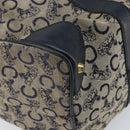 CELINE C Macadam Canvas Hand Bag Navy Gold Auth bs33286-15