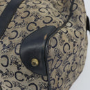 CELINE C Macadam Canvas Hand Bag Navy Gold Auth bs33286-16