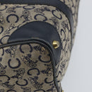 CELINE C Macadam Canvas Hand Bag Navy Gold Auth bs33286-9