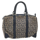 CELINE C Macadam Canvas Hand Bag Navy Gold Auth bs33286-13