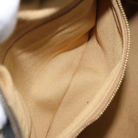 CELINE C Macadam Canvas Hand Bag Navy Gold Auth bs33286