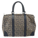 CELINE C Macadam Canvas Hand Bag Navy Gold Auth bs33286-2