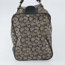 CELINE C Macadam Canvas Hand Bag Navy Gold Auth bs33286-4