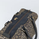 CELINE C Macadam Canvas Hand Bag Navy Gold Auth bs33286-6