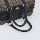 CELINE C Macadam Canvas Hand Bag Navy Gold Auth bs33286-7