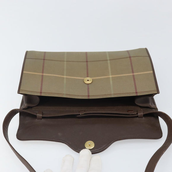 Burberrys Nova Check Shoulder Bag Canvas Beige Gold Auth bs33287