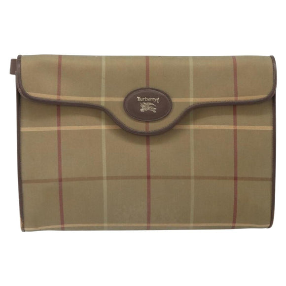 Burberrys Nova Check Shoulder Bag Canvas Beige Gold Auth bs33287