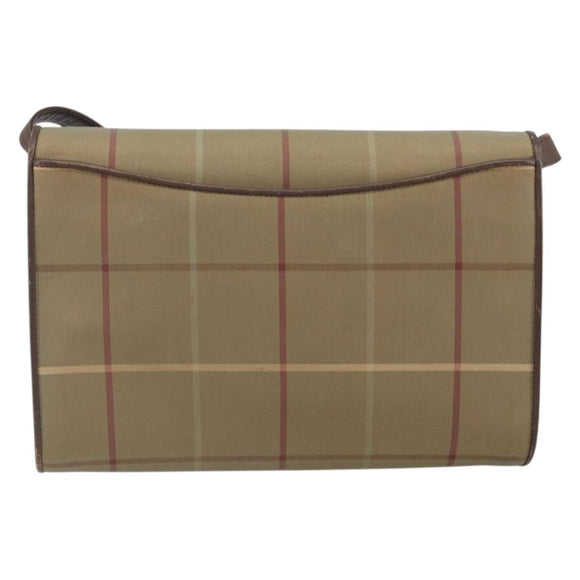 Burberrys Nova Check Shoulder Bag Canvas Beige Gold Auth bs33287