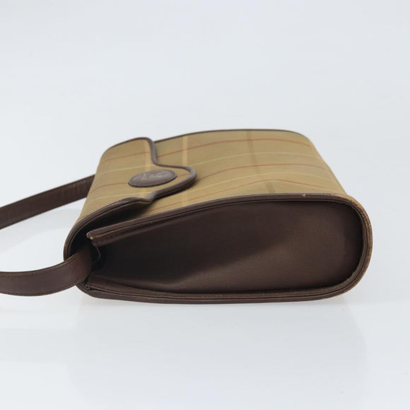 Burberrys Nova Check Shoulder Bag Canvas Beige Gold Auth bs33287