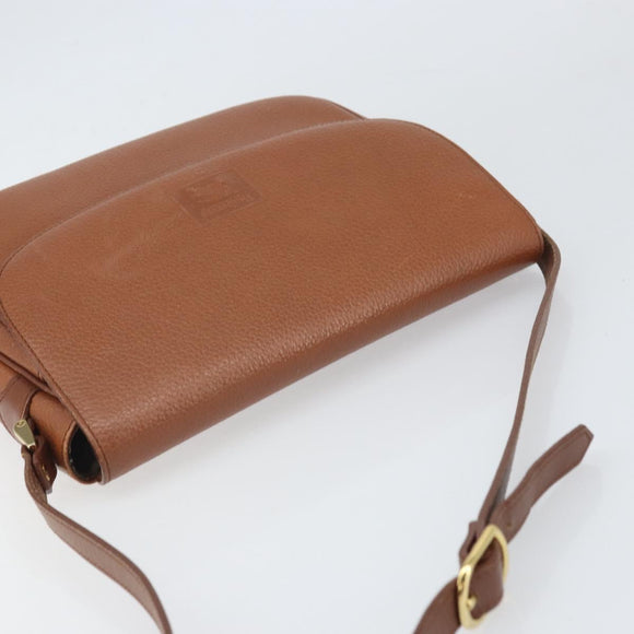 Burberrys Shoulder Bag Leather Brown Gold Auth bs33288