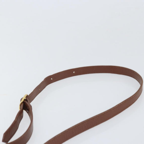 Burberrys Shoulder Bag Leather Brown Gold Auth bs33288