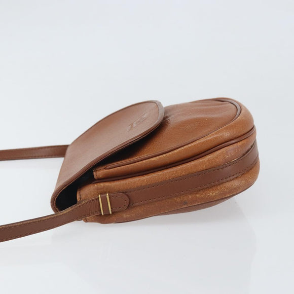 Burberrys Shoulder Bag Leather Brown Gold Auth bs33289