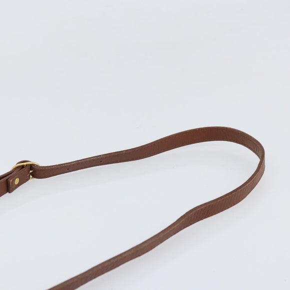 Burberrys Shoulder Bag Leather Brown Gold Auth bs33289