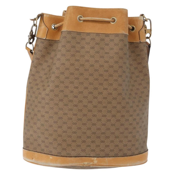 GUCCI Micro GG Supreme Shoulder Bag PVC Beige Gold 001 084 4793 Auth bs33290