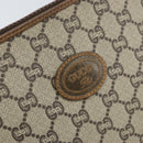 GUCCI GG Plus Supreme Clutch Bag PVC Beige Gold Auth bs33292-12