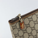 GUCCI GG Plus Supreme Clutch Bag PVC Beige Gold Auth bs33292-13