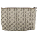 GUCCI GG Plus Supreme Clutch Bag PVC Beige Gold Auth bs33292-3