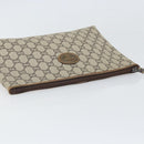GUCCI GG Plus Supreme Clutch Bag PVC Beige Gold Auth bs33292-6