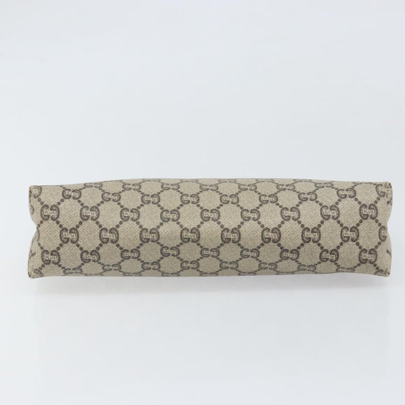 GUCCI GG Plus Supreme Clutch Bag PVC Beige Gold Auth bs33292