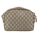 GUCCI GG Plus Supreme Shoulder Bag PVC Beige Gold Auth bs33293-3