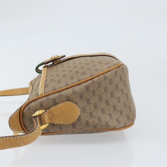 GUCCI Micro GG Supreme Web Sherry Line Bag PVC Beige Gold 89 02 032 Auth bs33296