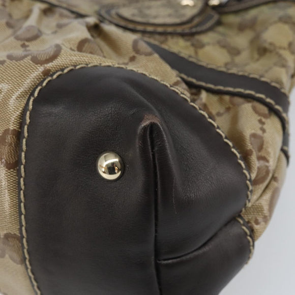 GUCCI GG Crystal Tote Bag Coated Canvas Gold Beige 223964 Auth bs33297