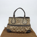 GUCCI GG Crystal Tote Bag Coated Canvas Gold Beige 223964 Auth bs33297-12
