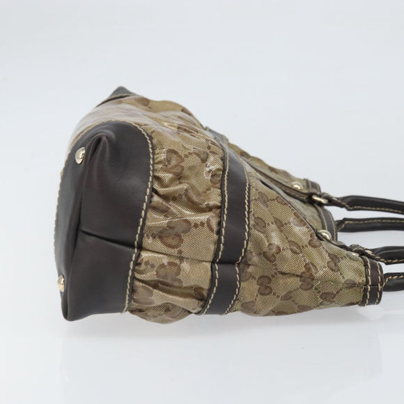 GUCCI GG Crystal Tote Bag Coated Canvas Gold Beige 223964 Auth bs33297
