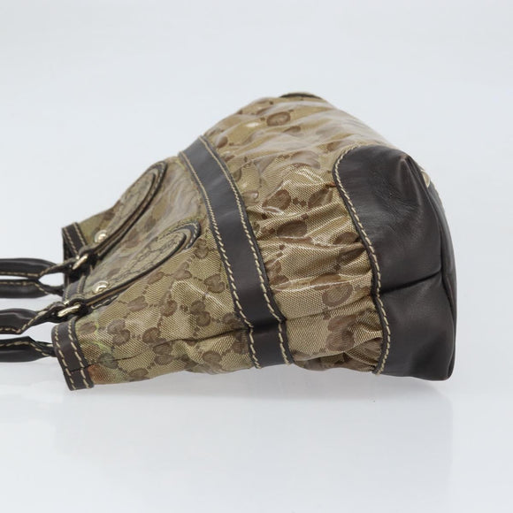 GUCCI GG Crystal Tote Bag Coated Canvas Gold Beige 223964 Auth bs33297