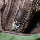 PRADA Shoulder Bag Nylon Khaki Silver Auth bs33303-21