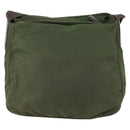 PRADA Shoulder Bag Nylon Khaki Silver Auth bs33303-2