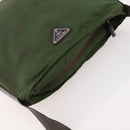 PRADA Shoulder Bag Nylon Khaki Silver Auth bs33303-6