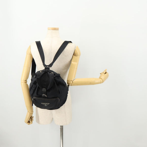 PRADA Backpack Nylon Navy Silver Auth bs33304