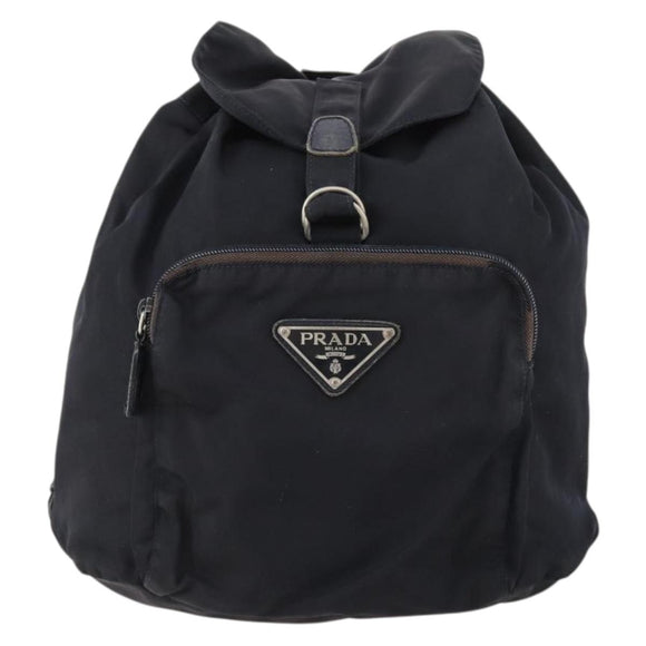 PRADA Backpack Nylon Navy Silver Auth bs33304