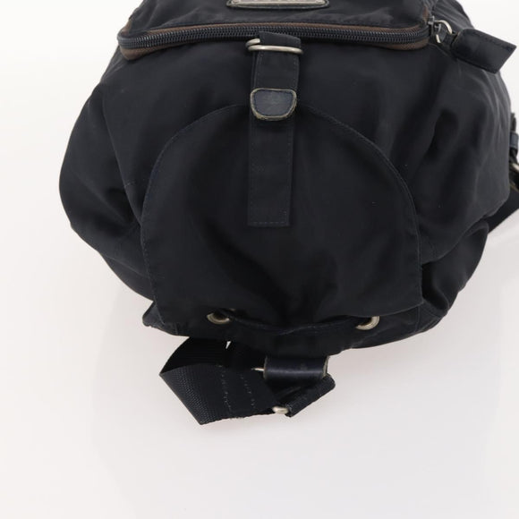 PRADA Backpack Nylon Navy Silver Auth bs33304