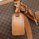 CELINE Macadam Canvas Boston Bag PVC Leather Brown Gold Auth bs33306-10