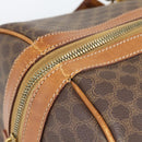 CELINE Macadam Canvas Boston Bag PVC Leather Brown Gold Auth bs33306-16