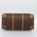 CELINE Macadam Canvas Boston Bag PVC Leather Brown Gold Auth bs33306-18