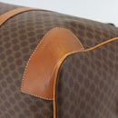 CELINE Macadam Canvas Boston Bag PVC Leather Brown Gold Auth bs33306-21