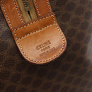 CELINE Macadam Canvas Boston Bag PVC Leather Brown Gold Auth bs33306-12