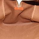 CELINE Macadam Canvas Boston Bag PVC Leather Brown Gold Auth bs33306-25