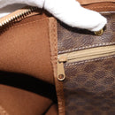 CELINE Macadam Canvas Boston Bag PVC Leather Brown Gold Auth bs33306-26