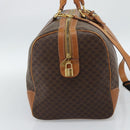 CELINE Macadam Canvas Boston Bag PVC Leather Brown Gold Auth bs33306-3