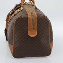 CELINE Macadam Canvas Boston Bag PVC Leather Brown Gold Auth bs33306-4