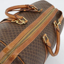 CELINE Macadam Canvas Boston Bag PVC Leather Brown Gold Auth bs33306-6